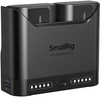 SMALLRIG DMW-BLK22 Camera Battery Set for Panasonic, with 1940mAh Batteries | 22.5W Dual Slot Charger, Full Compatible With Panasonic Lumix GH5, GH5 II, GH6, GH7, S5, S5 II/IIX, S9, G9 II - 5487