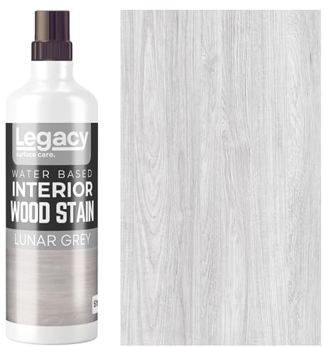Legacy Surface Care Water Based Wood Stain (Gold Oak) – Fast Drying, Non-Toxic, Easy to Apply Wood Paint & Varnish for Indoor & Outdoor Furniture, Floors & Decking (Lunar Grey, 1ltr)
