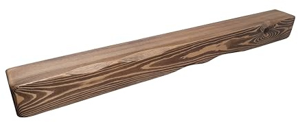 Redwood Beam Mantle Piece Fireplace Shelf - Multiple Sizes - Rustic Edge - Wax Finish (Light Oak Beeswax, 110cm)