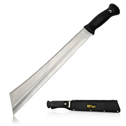 Machete Xforst da Bosco, Roncola Professionale e Grande Coltello Outdoor, Attrezzo da Taglio per Giardino, Rovi, Rami e Legna, Acciaio Inossidabile, con Custodia, 46 cm, BUC