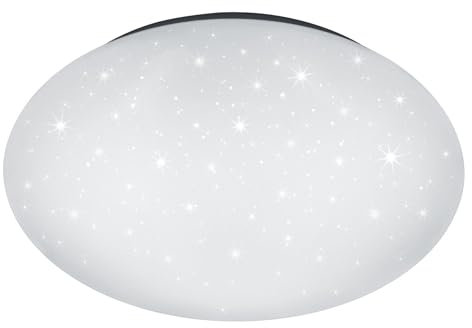 Reality Leuchten Deckenleuchten Putz R62684000, Kunststoff weiß, inkl. 18 Watt LED, Starlight Effekt