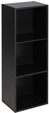 TOP Marques Collectibles Taylor & Brown® 1, 2, 3, 4 Tier Wooden Bookcase Shelving Display Storage Wood Shelf Shelves Unit (Black, 3 Tier)