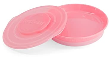 TWISTSHAKE Plato Sellado con Tapa PP y Fondo de Silicona, Alimentación para bebes, Vajilla Libre de BPA, 6+ Meses, Rosa Pastel