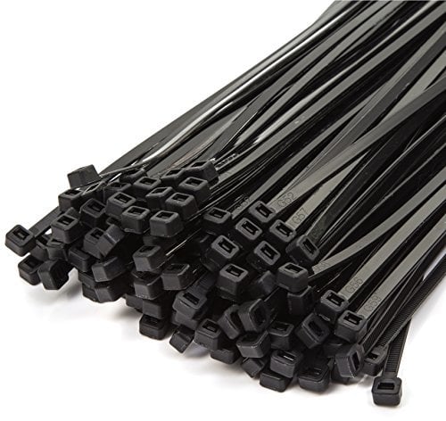 100x Strong Quality Black Cable Ties 160mm x 2.5mm- Heavy Duty Heat & Cold Resistant Zip Ties