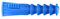 Ram - Cheville avec Collerette, 10mm x 48mm, Bleu, Sachet de 12
