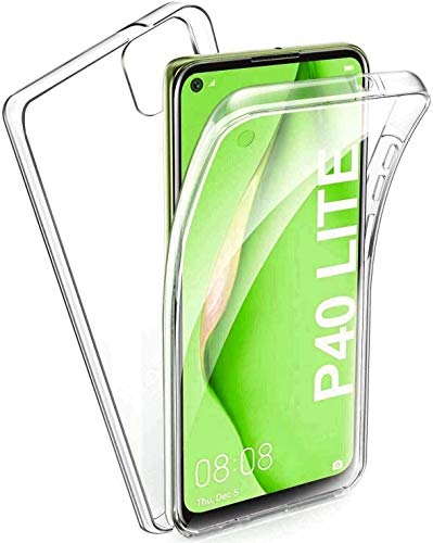 COPHONE® kompatibel Huawei P40 Lite Hülle Silikon 360 Grad transparent. Integraler und unsichtbarer Durchsichtige Schutz P40 Lite Handyhülle
