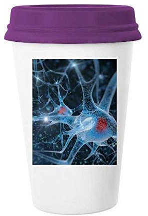 Kaffeetasse mit Hirnzelle, Motiv Details, Glas, Keramik, Tasse, Deckel, Geschenk