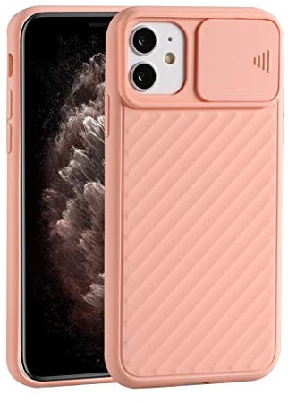 Xyamzhnn HH-pour iPhone 12 Mini Cache de caméra coulissante de la Conception Twill Anti-Slip TPU Case 1, Coque Téléphone (Color : Pink)