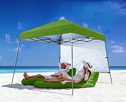 ABCCANOPY Stabiles Pop-Up-Strandzelt mit Rucksacktasche, 2,4 x 2,4 m Boden/1,8 x 1,8 m Oberseite, grasgrün