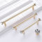 Fitting store Kristall mit Diamant Möbelgriffe Küchengriffe Schrankgriffe Türklinken Türgriffe Küche Griffe für Küchenschränke, Gold, Bohrlochabstand 19.2 cm