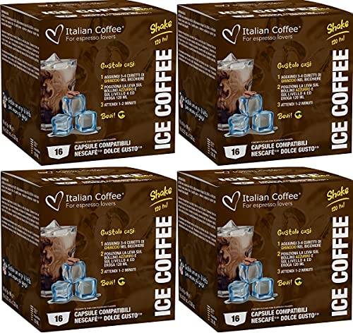 64 Capsulas de Café Helado Dolce Gusto - Bebidas Frias Compatibles Dolce Gusto - Café en Cápsulas para preparar con Hielo