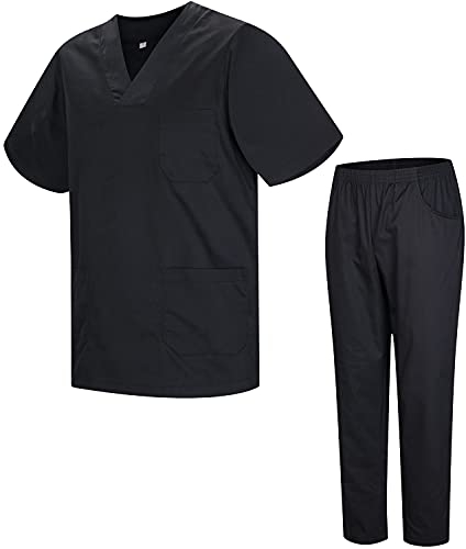 MISEMIYA - Uniforms Unisex Scrub Set – Medical Uniform with Scrub Top and Pants - Ref.8178 - Small, Black 21