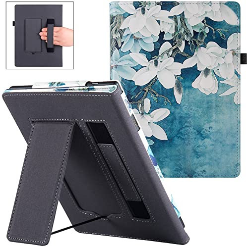 BOZHUORUI Schutzhülle für Onyx Boox Tab Mini C E-Reader 7,8 Zoll (19,8 cm), Premium-PU-Leder, faltbar, mit Handschlaufe und automatischer Sleep/Wake-Funktion, Magnolie