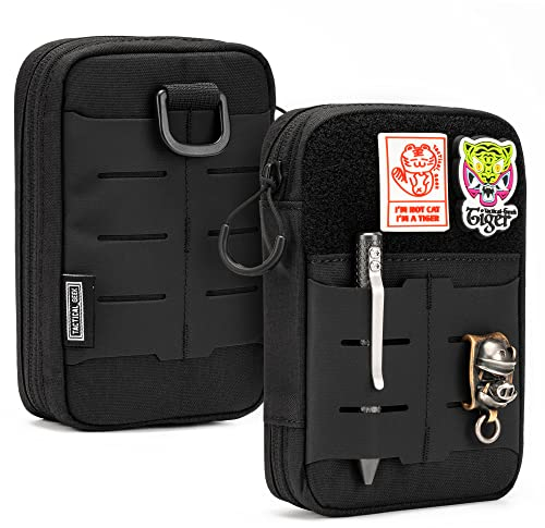 TACTICAL GEEK Block E3.0 Molle Tasche EDC Pouch Kompakte Taktische Pouch Wasserdicht Nylon 500D Cordura Multifunktional EDC Tasche Leicht Molle Pouch Organizer (E2.0-Schwarz)