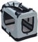 Fudajo Faltbare Transportbox für Hunde, Katzen S (50x35x35cm), robust, leicht, sicher, Hundebox mit Tragegriff und Decke, Grau