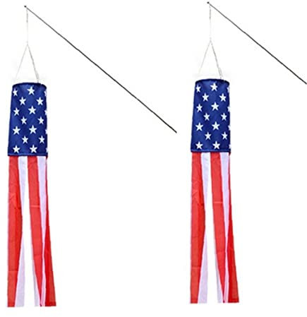 Danlai 2pcs American Flag Windrichtung Flagge Dekoration Streifen Usa Amerikanische Unabhängigkeitstag Flagge