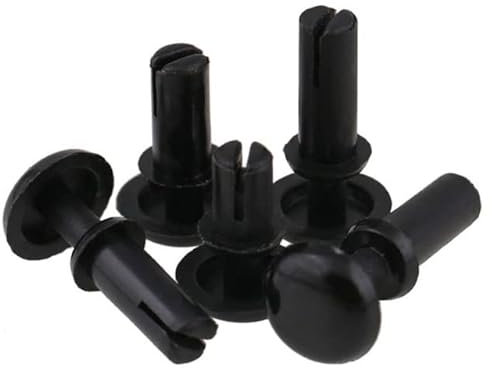 Schlichte Nylonnieten Schwarz/Weiß Schnappniete Durchmesser 2 mm 3 mm 3,5 mm 4 mm 5 mm 6 mm-R5105,50 Stück, Schwarz