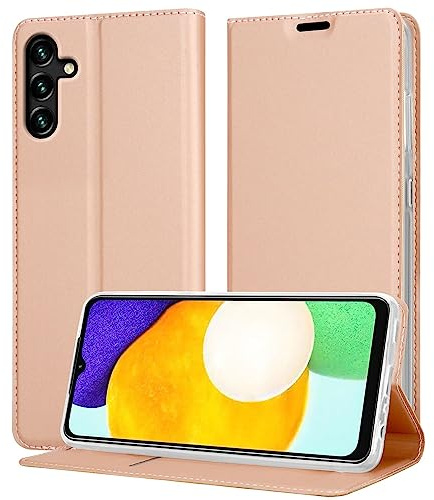 Cadorabo Hülle kompatibel mit Samsung Galaxy A13 5G in Classy ROSÉ Gold - Schutzhülle mit Magnetverschluss, Standfunktion und Kartenfach