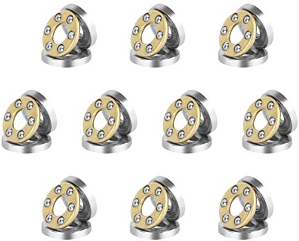 HiPicco Thrust Ball Bearings, 10pcs F2.5-6M Miniature Plane Axial Ball Bearing 3-in-1, 2.5mm x 6mm x 3mm Chrome Steel Single Direction