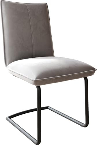 Schwingstuhl Lelio-Flex Freischwinger rund Schwarz Samt Grau Taschenfederkern