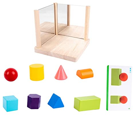 Toyvian Spiegelblöcke Spielzeug Geometrisches Lernspielzeug Mit Anweisungskarten Baustein Set Für Kinder Zur Förderung Von Raumdenken Feinmotorik Und Kreativität 1 Set