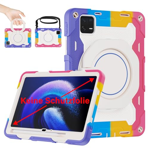 ROISKIN Custodia per Xiaomi Mi Pad 6/Mi Pad 6 Pro 11 pollici 2023, custodia antiurto Xiaomi Pad 6 con portapenne e supporto girevole e tracolla, rosa