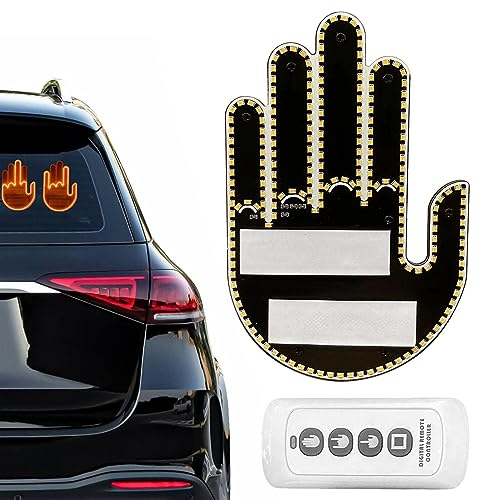 KODAA Lumière Doigt Voiture - Geste du Doigt du Milieu LED Light Funny Road Rage Signs | Signe fenêtre arrière Conception Doigt pour SUV, Hommes, Camion, Voiture