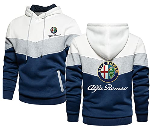 GLLUSA Herren Hoodie Pullover Für Al-FA Ro.meo Print Lässige Hoodies Spleißen Pullover Langarm Kapuzenpullover Sport Hoody Tops – Geschenk Für Teenager-Red||S