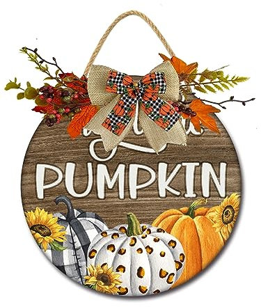 Hey There - Targa decorativa per porta d'ingresso e portico, in legno rustico, rotondo, da appendere, per veranda di fattoria, casa, vacanze, porta d'ingresso