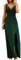 KBRPEY Vestido Mujer Elegante Cuello En V Camisola Vestidos de Fiesta Mujer Elegantes Vestido Confort Vestido con Abertura Sexy Vestido Largo con Espalda Baja(Verde XL)