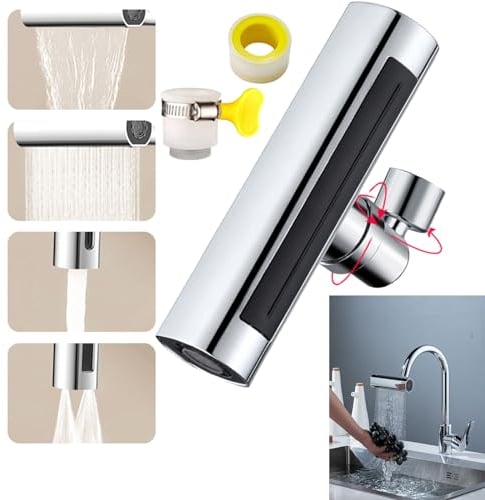 TAIZER Robinet de Rallonge Pivotant,Rallonge Robinet Douchette Evier Cuisine Robinet 360 Degres Aérateur Robinet Universel Adaptateur Robinet Orientable Mitigeur Evier Diamètre de l'interface 22 mm