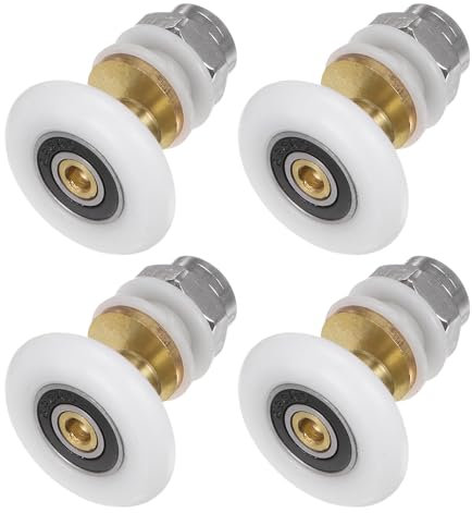 sourcing map Shower Door Roller Runner Wheel 27mm Diameter Replacement Part Bathroom Glass Shower Sliding Door Runner Roller, (1 Set 4pcs)