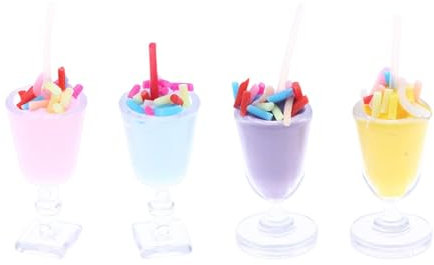 EHJRE 4 Stück 1:12 Puppenhaus Eisbecher Modell Charm Anhänger DIY Basteln für Sandtisch