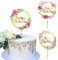 Happy Birthday Cake Topper - 3Pcs Flowers Cake Toppers for Women Acrylic Cake Decorations Cupcake Topper for Birthday Party Wedding Cake Decoration