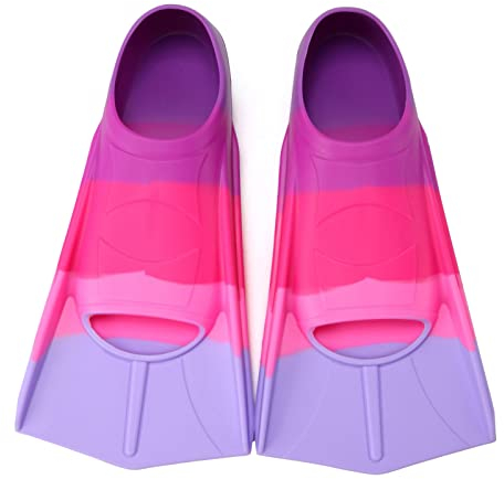 Azuunye Kinder Schwimmflossen,Kurze Flossen 100% Silikon Schwimmflossen für Training und Lap Schwimmen für Kinder Erwachsene Small