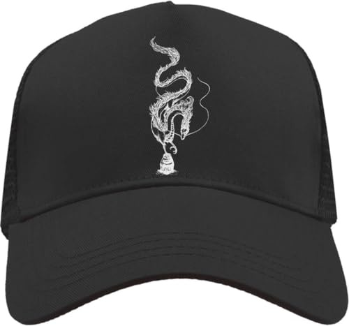 Functon+ Haku Trucker-Kappe mit Netzrücken, verstellbar, Snapback-Hut, lässig, Schwarz, Schwarz , Einheitsgröße