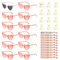 POFIBO JGA Brille Team Braut Armbänder - 36 Stück Jga Herz Sonnenbrille Set Enthalten 12Herz Sonnenbrille, 12Bride Tattoo Aufkleber, 12Bride Armband, JGA Deko Accessoires