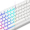 LQXQ Pudding Keycaps PBT 100% Tastatur 130 Tasten, Shine Through Custom Keyboard Keycaps OEM Profil für 100%, 75%, 65%, 60% MX-stem Switches Tastaturen, Weiß (ISO DE Nicht unterstützt)