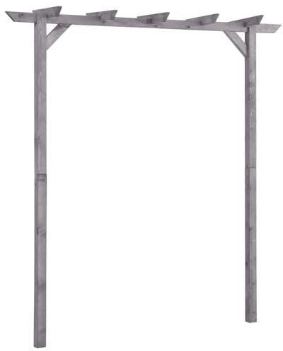 Iiaky Pergola de Jardin Gris 200x40x205 cm Bois de pin imprégné,Pergola Jardin Exterieur,Tuteur Plante Grimpante Treillis