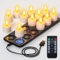 Yme Aufladbare Teelichter mit Timerfunktion und Ladestation, 12er Wasserdicht LED Teelichter Wiederaufladbar Kerzen Flackernd mit Fernbedienung Timer für Home Halloween Kürbis Weihnachten Party Deko