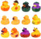lasuroa 12stk Halloween Enten, Lustige Badeente Halloween Gummiente Halloween für SÜßES oder Saures Quietscheente Halloween als Partygeschenk für Süßes oder Saures(Kürbis-Serie)