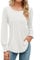 Rapbin Women's Long Sleeve T Shirt Pleated Tunic Tops Blouses Loose O Neck Ladies Pleated Tunic Shirts(White,XL)