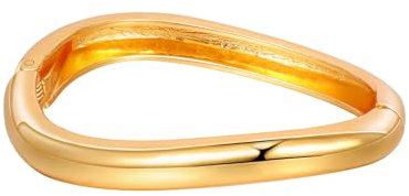 MILAKOO Gold Twisted Unregelmäßige Armband für Frauen Spirale Oval Armreif Offene Manschette Mode Minimalistische Schmuck