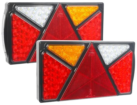 Yinaolan 2 Pezzi Luci Per Rimorchio, Universale 12V/24V Impermeabile Per Indicatori Di Direzione, Freni, Coda, Retromarcia, Fendinebbia E Riflettori Con Cavo Di 45 cm