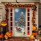 Sevdomey Copertura per Porta con Scena Notturna Natalizia, in Tessuto Elastico ad Alta Elasticità, per Feste Festive e Decorazioni per la casa, 81 x 200 cm