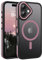GUAGUA Cover per iPhone 16, Custodia Magnetica iPhone 16 Compatibile con MagSafe, Opoco Protettivo Case Sottile Anti-Graffio Glassato Traslucido Antiurto 6,1 Pollici, Rosa