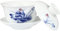 OFFSCH 1 Juego taza de té sopera bol tetera equipo infusor tapa porcelana platillo compañero vajilla mercadería sopera de estilo retro taza de té del hogar cerámica Blue