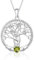 Collier Arbre de Vie pour Femme en Argent 925, Pendentif Arbre de Vie Avec Pierre de Naissance pour I'anniversaire en Août, Bijoux en Péridot, Idées de Cadeaux pour Elle, Petite Amie, Fille, Sœur