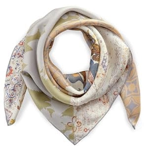 CODELLO Damen Großes Premium Nickituch aus reiner Seide im Pattern-Mix