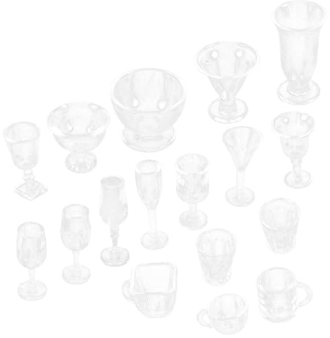 Accesorios de Vajilla Miniatura 17 Piezas Plástico para Casa de Muñecas | Escala 1: 12, Estilo Realista para Decoración, Adecuado para Niños y Obsequio de Amantes del Hogar